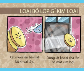 Chỉ cần 1 lát khoai tây và chút muối bạn hoàn toàn có thể loại bỏ lớp gỉ kim loại. Cùng thử với mình nhé!
