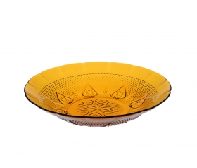 Dĩa thủy tinh 9inch màu hỗ phách DP 0935A