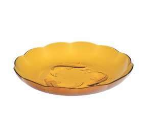 Dĩa thủy tinh 9inch màu hỗ phách FP 0978B