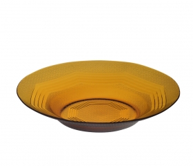 Dĩa thủy tinh 9inch màu hỗ phách DP 0925A