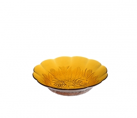 Dĩa thủy tinh 6inch màu hỗ phách DP 0622A
