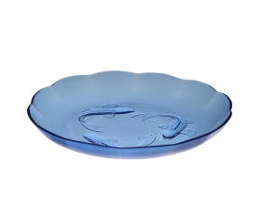 Dĩa thủy tinh 9inch màu xanh dương FP 0978B