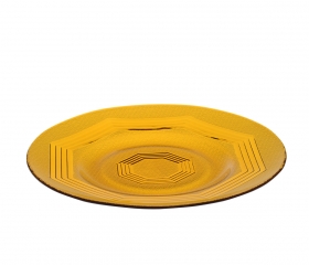 Dĩa thủy tinh 9inch màu hỗ phách FP 0925A