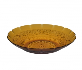 Dĩa thủy tinh 9inch màu hỗ phách DP 0936A