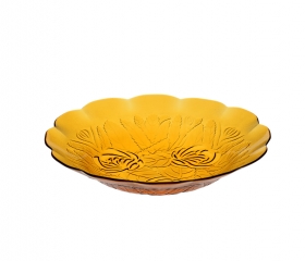 Dĩa thủy tinh 9inch màu hỗ phách DP 0922A
