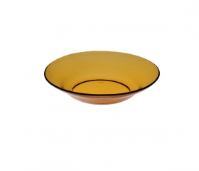 Dĩa thủy tinh 6inch màu hỗ phách DP 0601A