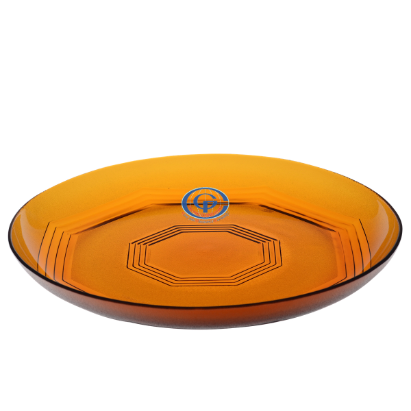 Dĩa thủy tinh 10inch màu hỗ phách FP 1025A