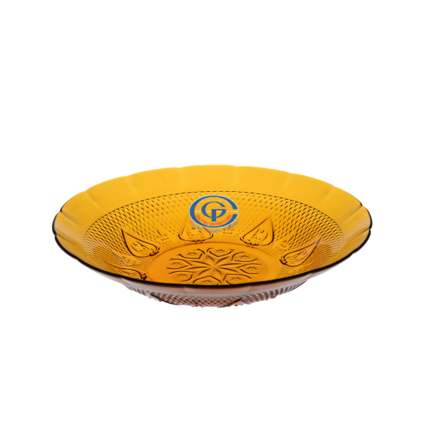 Dĩa thủy tinh 9inch màu hỗ phách DP 0935A