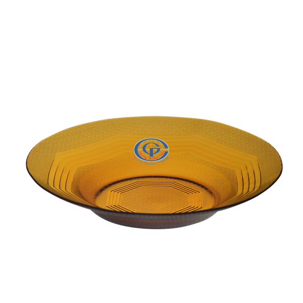 Dĩa thủy tinh 9inch màu hỗ phách DP 0925A