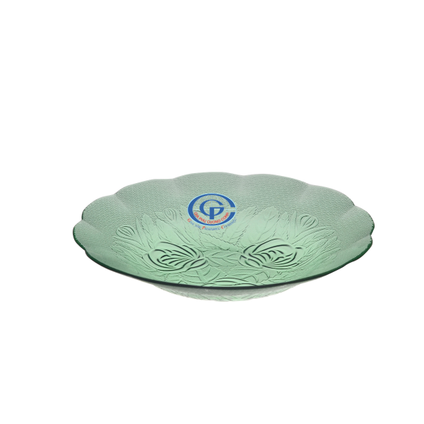 Dĩa thủy tinh 7inch màu xanh lá DP 0722G