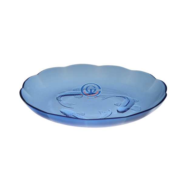 Dĩa thủy tinh 9inch màu xanh dương FP 0978B