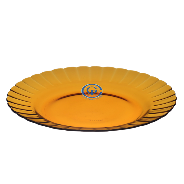 Dĩa thủy tinh 9inch màu hỗ phách DP 0902A