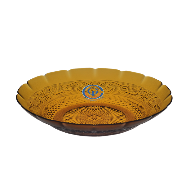 Dĩa thủy tinh 9inch màu hỗ phách DP 0936A