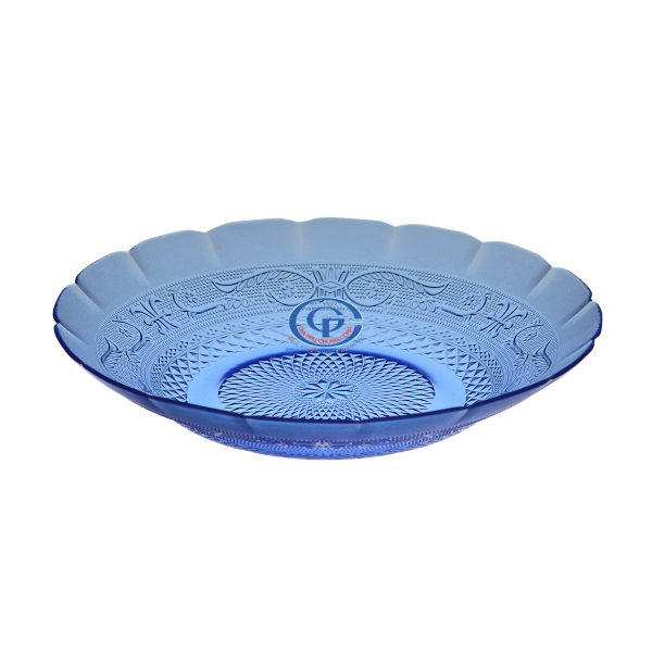 Dĩa thủy tinh 9inch màu xanh dương DP 0936B
